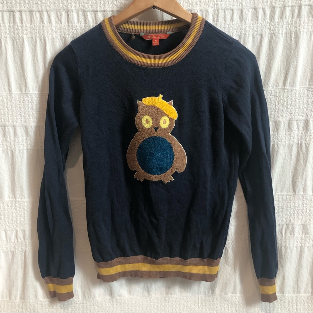 Mod cloth owl sweater, NWOT